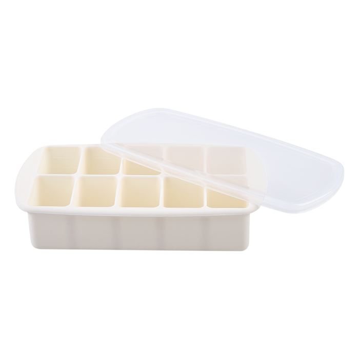 SILICONE 10 COMPARTMENT FOOD TRAY W/LID IVORY