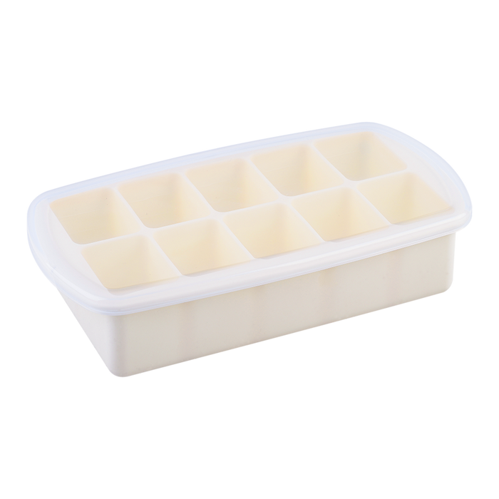 SILICONE 10 COMPARTMENT FOOD TRAY W/LID IVORY