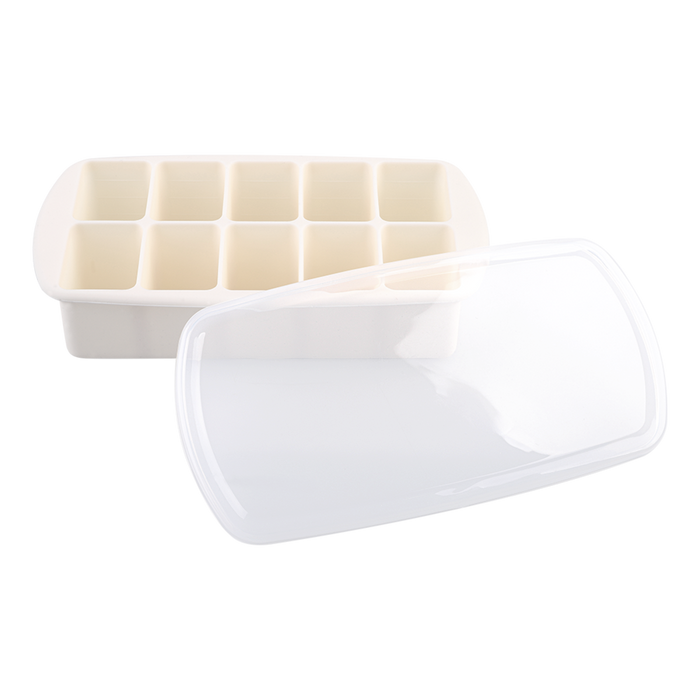 SILICONE 10 COMPARTMENT FOOD TRAY W/LID IVORY