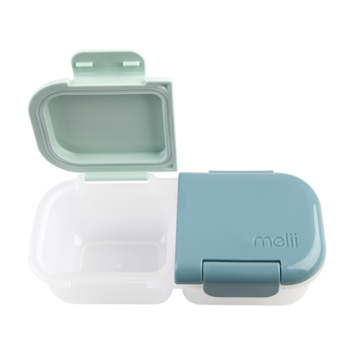 2 COMPARTMENT SNACK CONTAINER BLUE - MINT