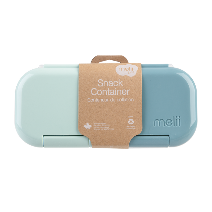 2 COMPARTMENT SNACK CONTAINER BLUE - MINT