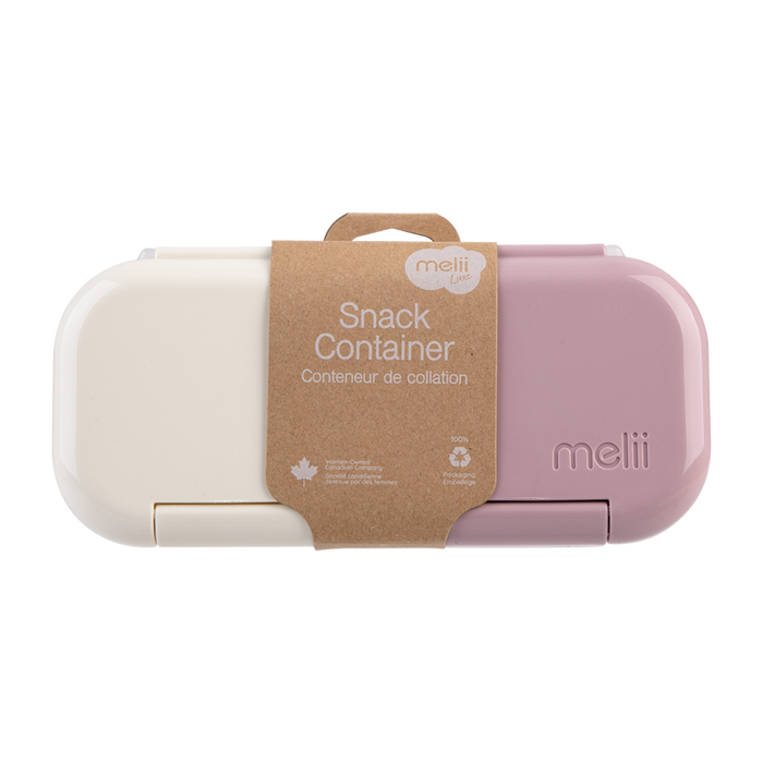 2 COMPARTMENT SNACK CONTAINER PINK - IVORY