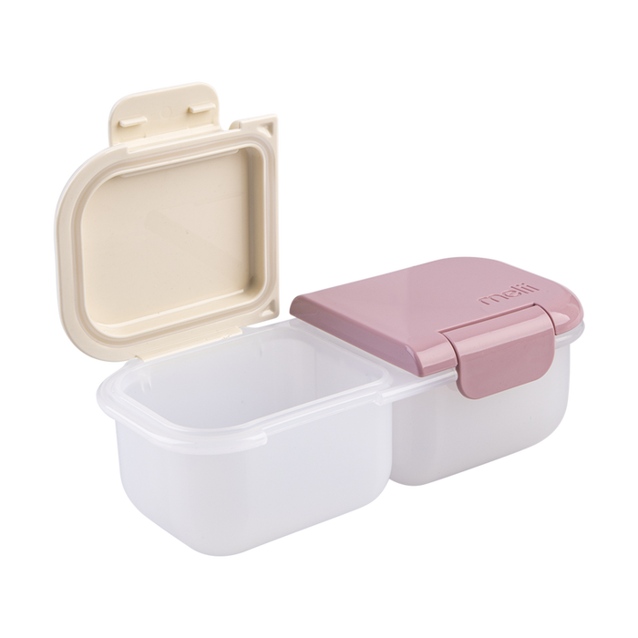 2 COMPARTMENT SNACK CONTAINER PINK - IVORY