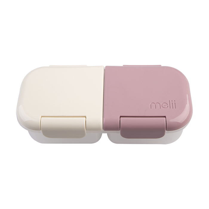 2 COMPARTMENT SNACK CONTAINER PINK - IVORY