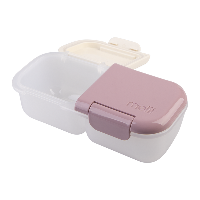 2 COMPARTMENT SNACK CONTAINER PINK - IVORY