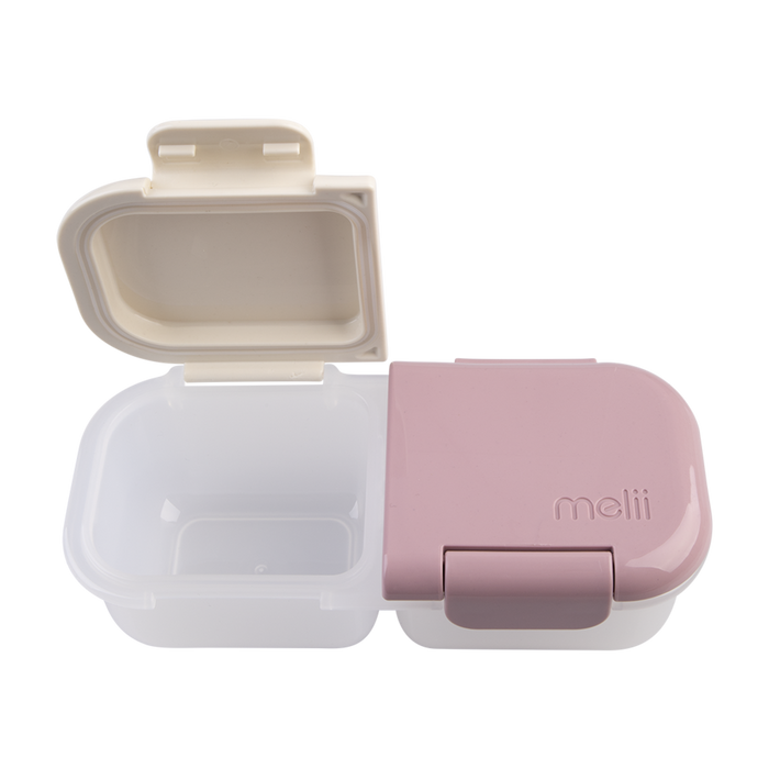 2 COMPARTMENT SNACK CONTAINER PINK - IVORY
