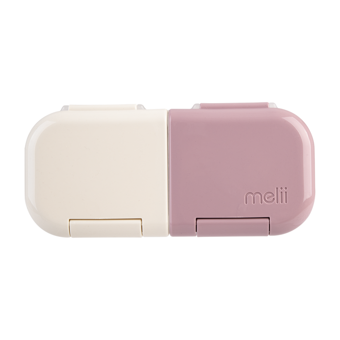 2 COMPARTMENT SNACK CONTAINER PINK - IVORY