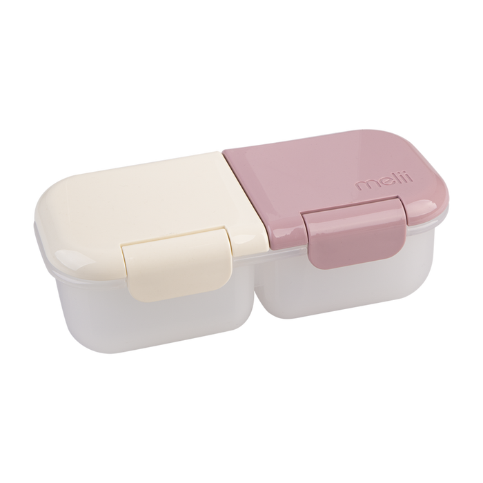 2 COMPARTMENT SNACK CONTAINER PINK - IVORY