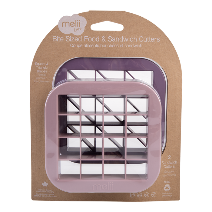 BITE SIZE SANDWICH CUTTERS SET 2 PINK - PURPLE