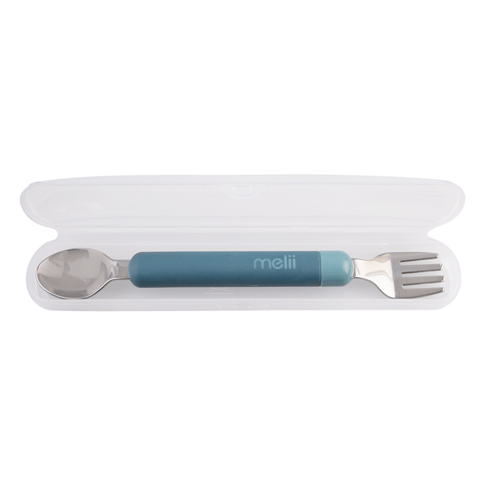 DETACHABLE SPOON & FORK BLUE