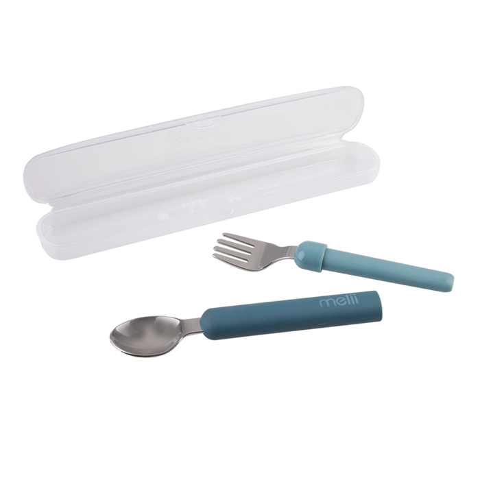 DETACHABLE SPOON & FORK BLUE