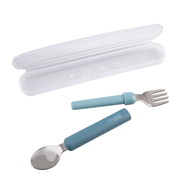 DETACHABLE SPOON & FORK BLUE