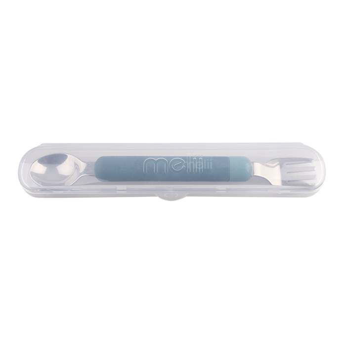 DETACHABLE SPOON & FORK BLUE