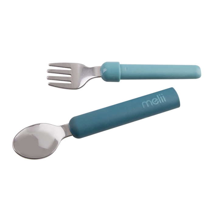 DETACHABLE SPOON & FORK BLUE