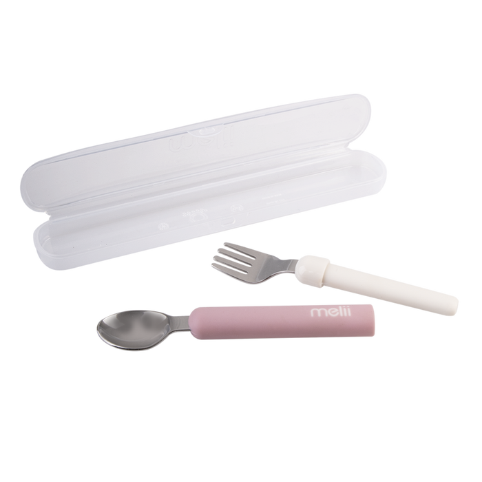 DETACHABLE SPOON & FORK PINK