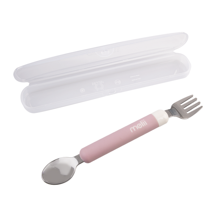 DETACHABLE SPOON & FORK PINK