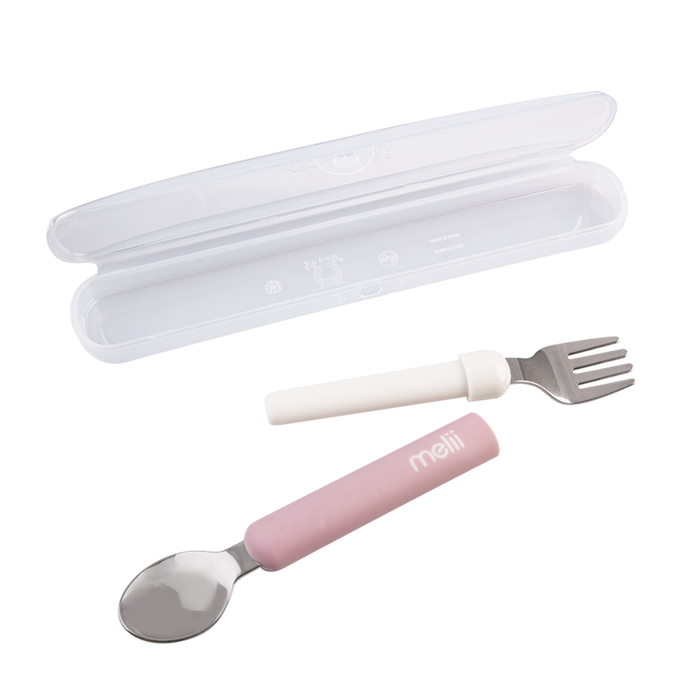 DETACHABLE SPOON & FORK PINK