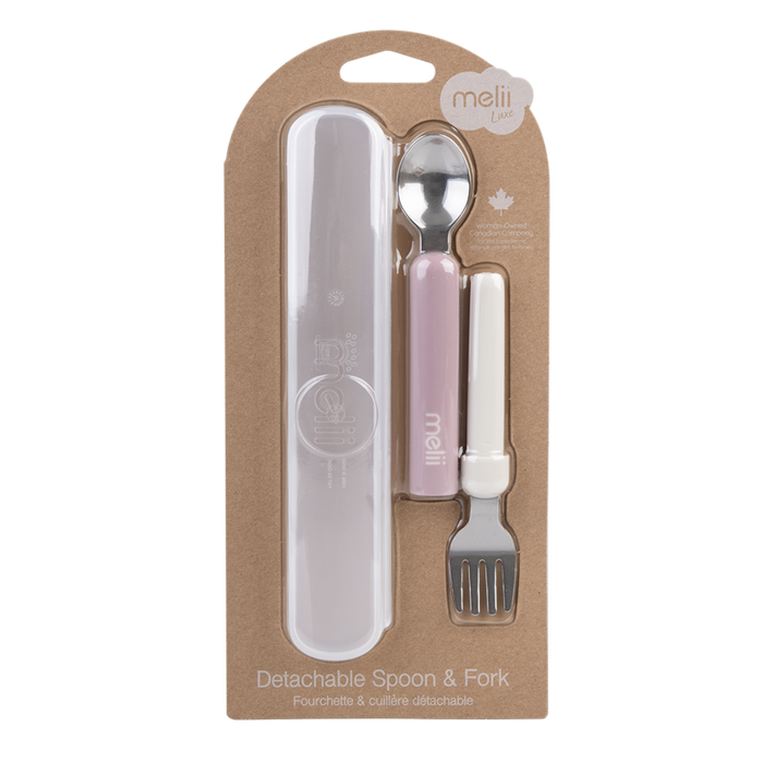 DETACHABLE SPOON & FORK PINK