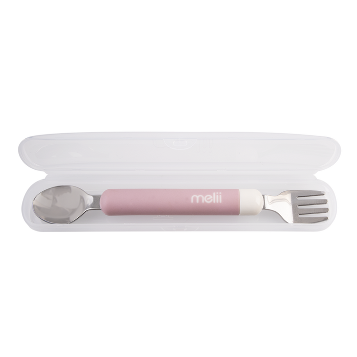 DETACHABLE SPOON & FORK PINK