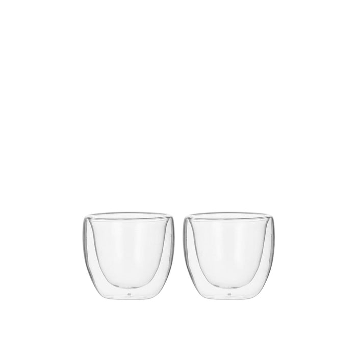 Leaf & Bean Double Wall Glass 2pcs Set Clear