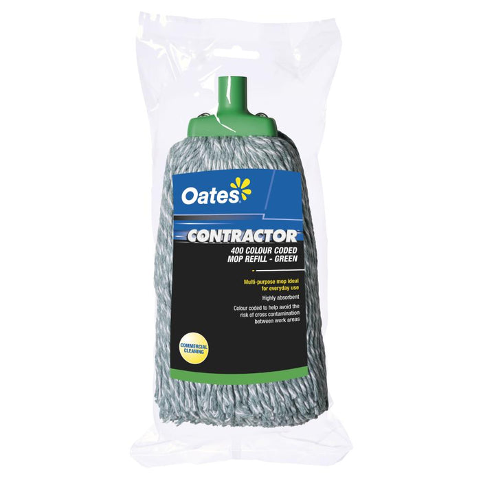 Oates MH-CO-01G Contractor Mop 400G - Green, Blue, Red, Yellow