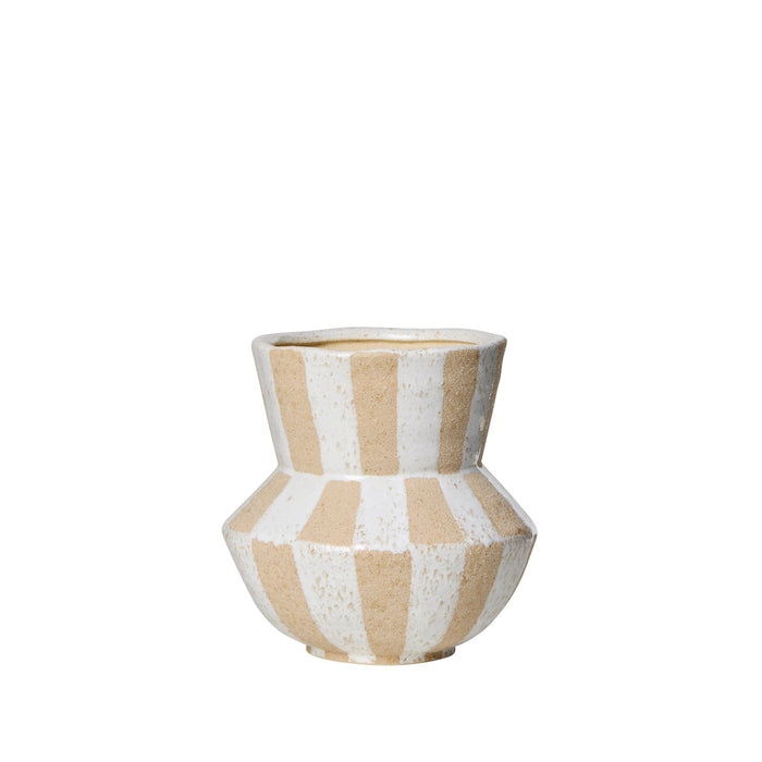 Amalfi Elk Check Vase White & Natural
