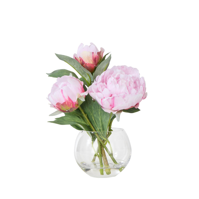 Rogue Peony Stem - Sphere Vase Pink