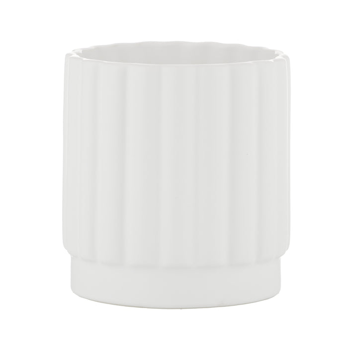 Rogue Agra Ribbed Planter White