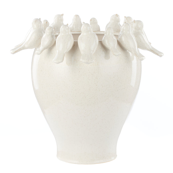 Society Home Rosemary Ceramic Bird Vase Large Off White