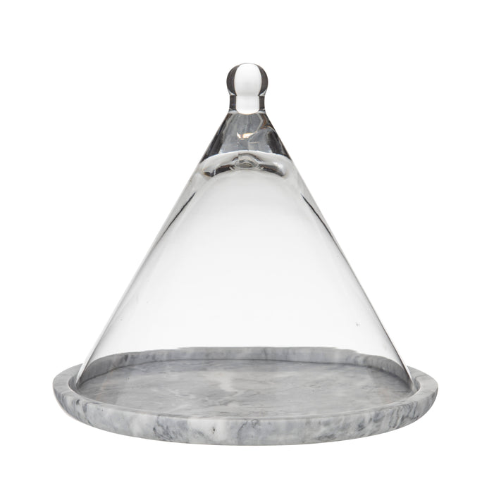 Davis & Waddell Nuvolo Marble Conical Dome Grey & Clear