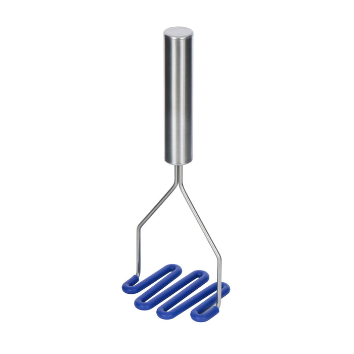 SVNA Premium Stainless Steel Potato Masher With Silicone Head Blue