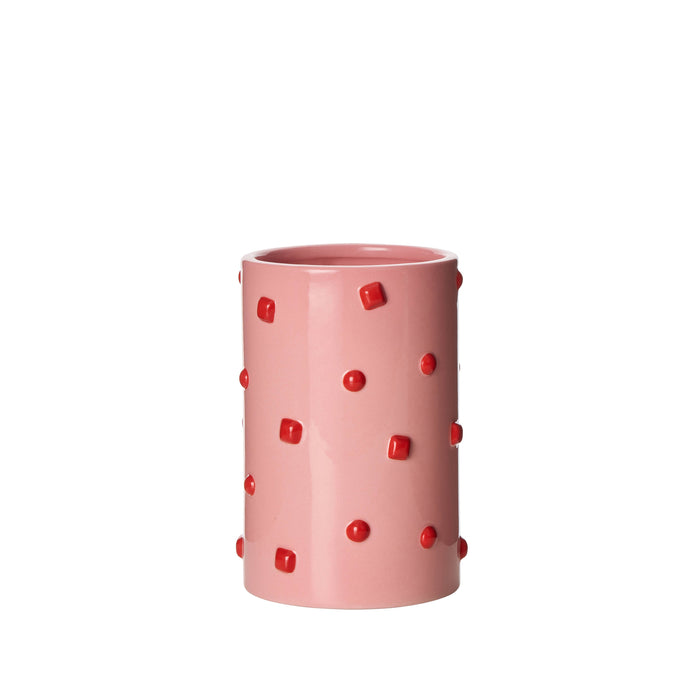 Emporium Bejeweled Vase Pink & Red