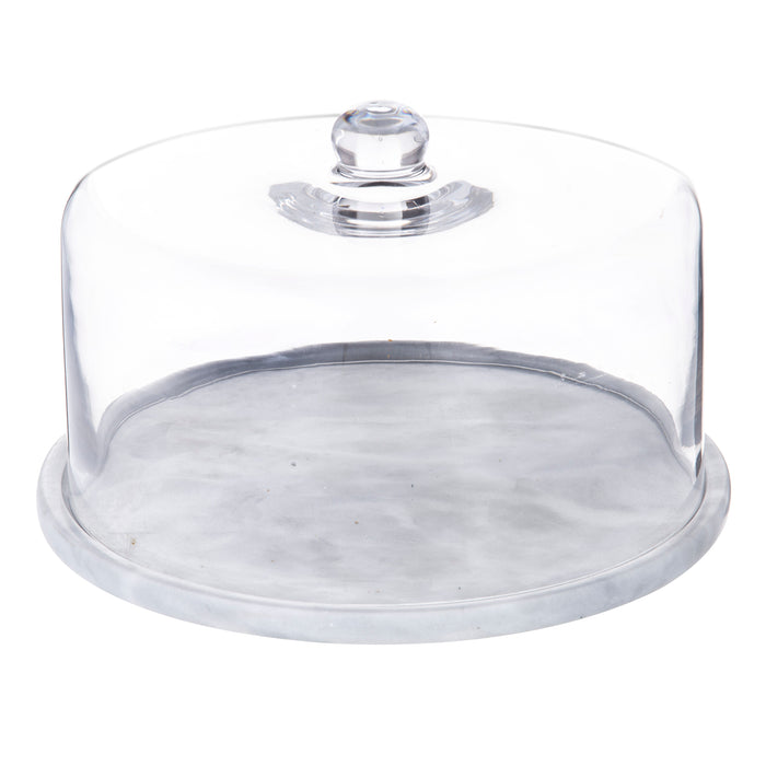 Davis & Waddell Nuvolo Marble Round Dome Grey & Clear