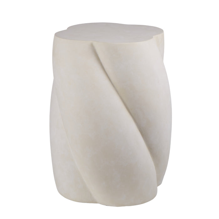 Amalfi Swirled Cement Stone Wash Side Table White
