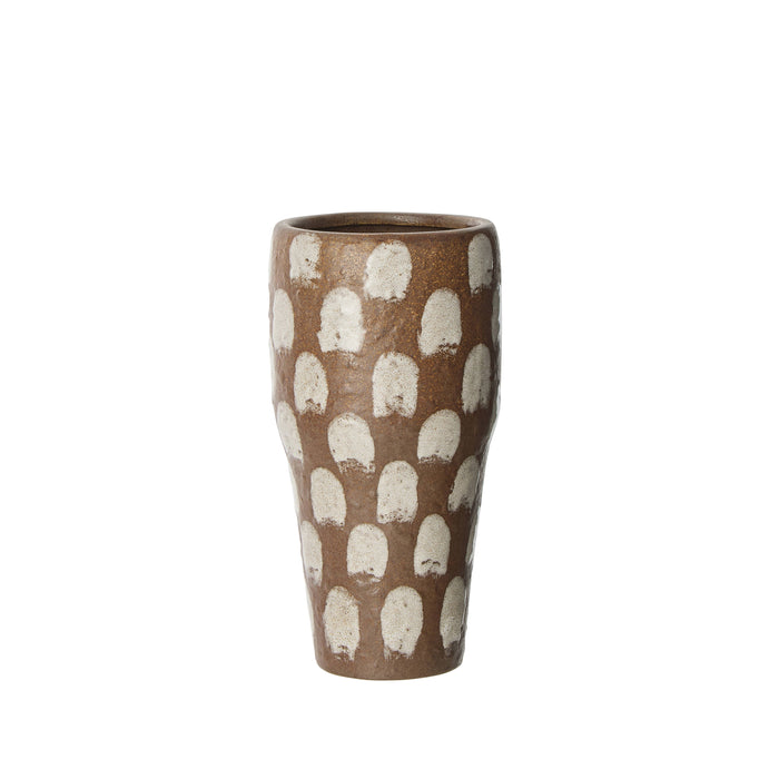 Amalfi Soren Dab Vase Brown & White