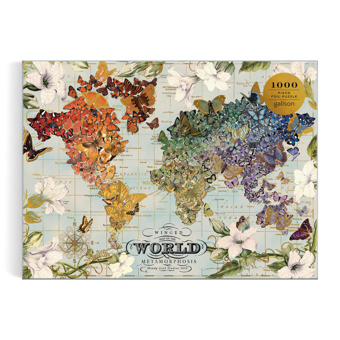 Galison Wendy Gold Winged Metamorphosis Foil Puzzle 1000pcs Multi-Coloured