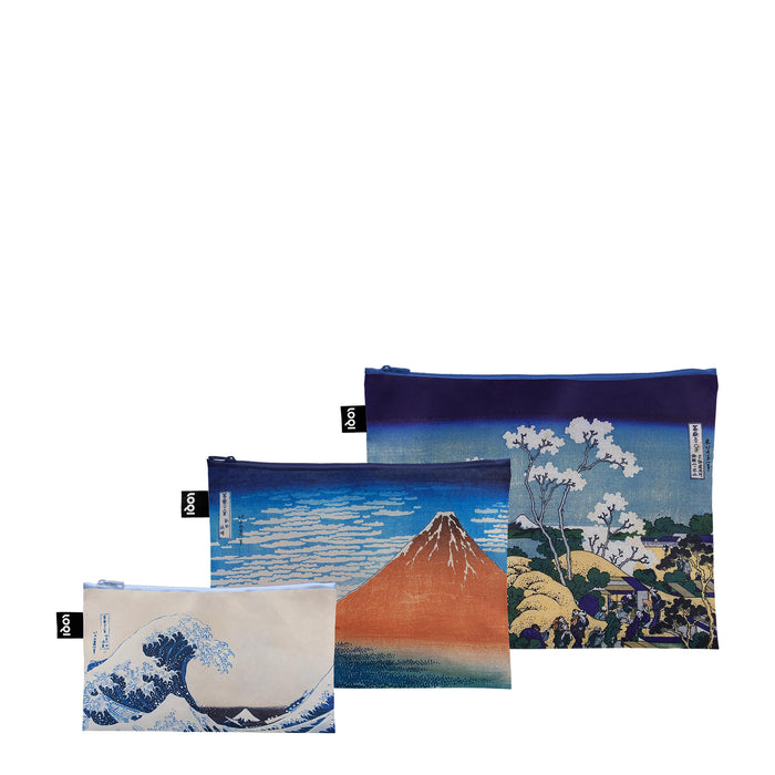 LOQI Museum Zip Pockets 3pcs Set Multi-Coloured