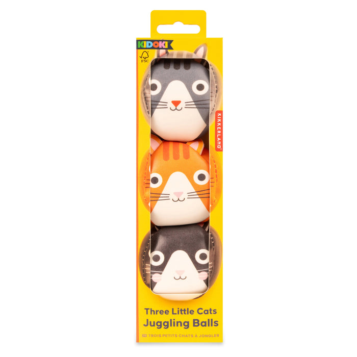 Kikkerland Kidoki Three Cats Juggling Balls Multi