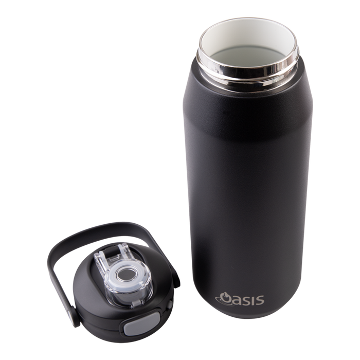 CERAMIC LINED S/S T/WALL INS. BOTTLE W/QUICK RELEASE 750ML BLACK