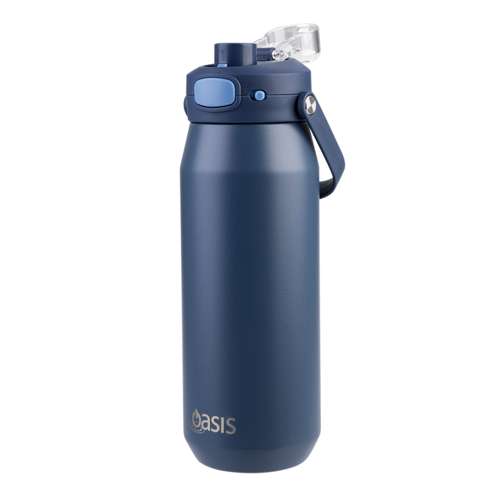 CERAMIC LINED S/S T/WALL INS. BOTTLE W/QUICK RELEASE 750ML INDIGO