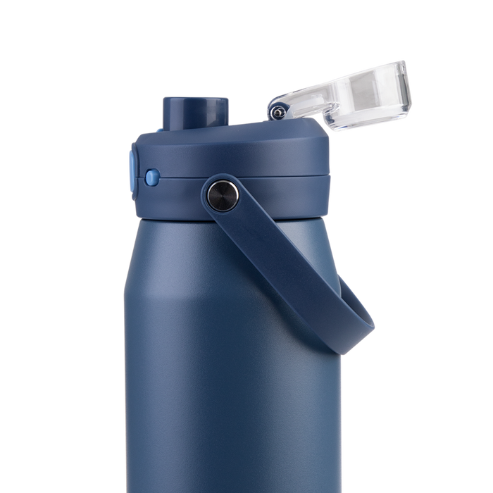 CERAMIC LINED S/S T/WALL INS. BOTTLE W/QUICK RELEASE 750ML INDIGO