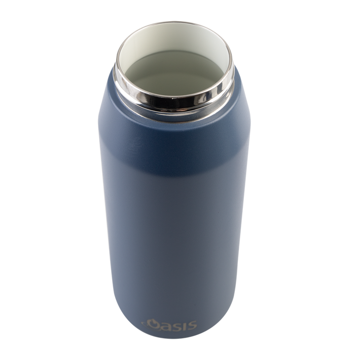 CERAMIC LINED S/S T/WALL INS. BOTTLE W/QUICK RELEASE 750ML INDIGO