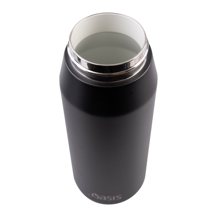 CERAMIC LINED S/S T/WALL INS. BOTTLE W/QUICK RELEASE 750ML BLACK