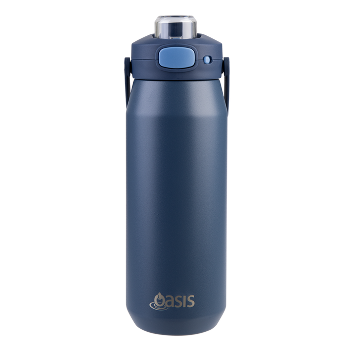 CERAMIC LINED S/S T/WALL INS. BOTTLE W/QUICK RELEASE 750ML INDIGO