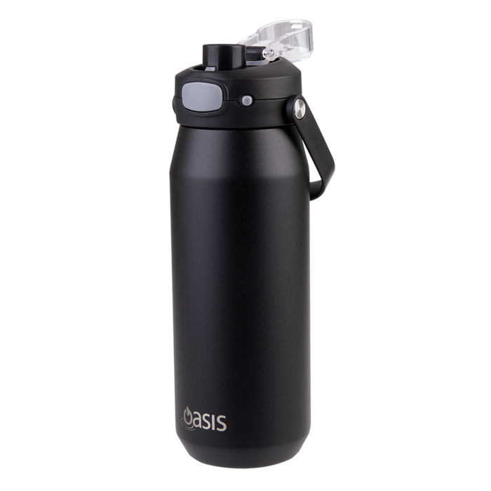 CERAMIC LINED S/S T/WALL INS. BOTTLE W/QUICK RELEASE 750ML BLACK