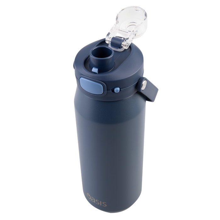 CERAMIC LINED S/S T/WALL INS. BOTTLE W/QUICK RELEASE 750ML INDIGO