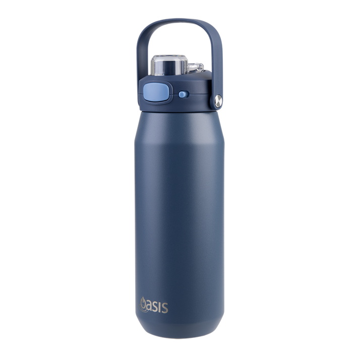 CERAMIC LINED S/S T/WALL INS. BOTTLE W/QUICK RELEASE 750ML INDIGO