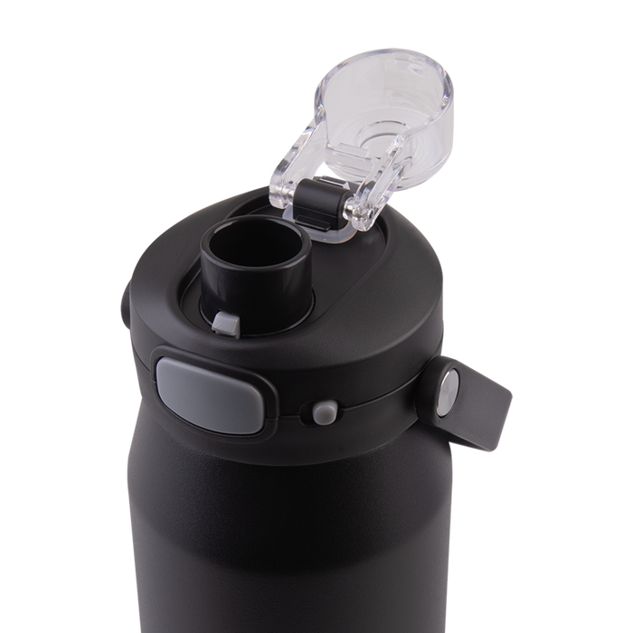 CERAMIC LINED S/S T/WALL INS. BOTTLE W/QUICK RELEASE 750ML BLACK
