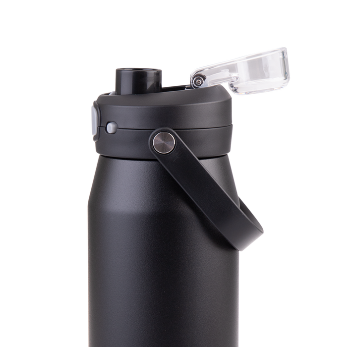 CERAMIC LINED S/S T/WALL INS. BOTTLE W/QUICK RELEASE 750ML BLACK