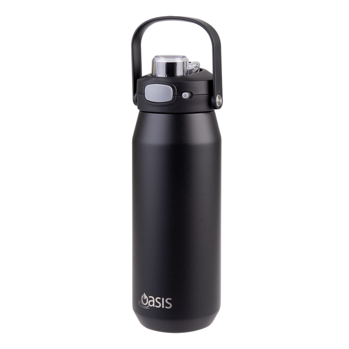 CERAMIC LINED S/S T/WALL INS. BOTTLE W/QUICK RELEASE 750ML BLACK